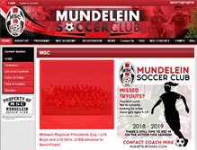 Tablet Screenshot of mundeleinsoccerclub.com